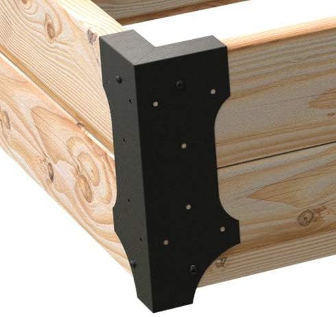 Panacea Raised Garden Bed Brackets | Set of 8 Heavy-Duty Steel Brackets for DIY Keyhole Stepped or Raised Garden Beds | Fits 2x6 or 2x12 Lumber | Durable Outdoor Bed Frame Hardware