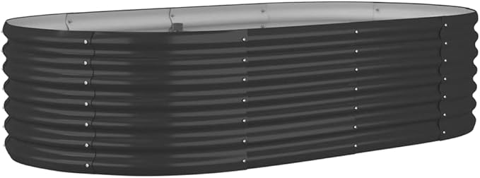 SKM Garden Raised Bed Powder-Coated Steel 59.8x31.5x14.2 Anthracite (5.96 KG/13.112 LBS)