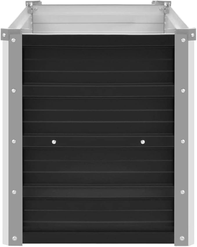 Galvanized Garden Raised Bed Kit Outdoor Galvanized Planter Garden Boxes for Vegetables Large Planter Raised Beds Anthracite 39.4x15.7x17.7 Galvanized Steel