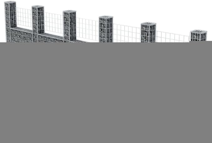 Gabion Basket U-Shape Galvanized Steel 224.4x7.9x39.4 Gabion Raised Bed Gabion Cages Basket Steel Woven Gabion Net for Backyard Garden