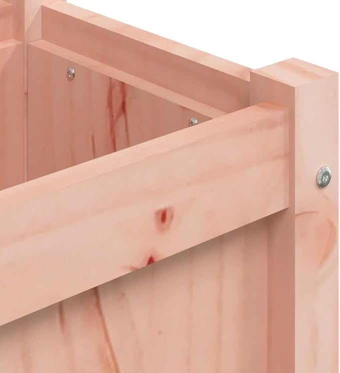 Large Garden Planter Natural Solid Douglas Fir Wood 59.1 inch Rectangular Raised Bed for Outdoor Plants Patio Balcony Durable Wood Planter Box