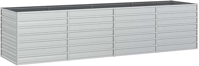 Galvanized Steel Raised Garden Bed 126x31.5x30.3 Inch Large Silver Outdoor Planter for Vegetables Herbs Flowers Durable Metal Garden Beds
