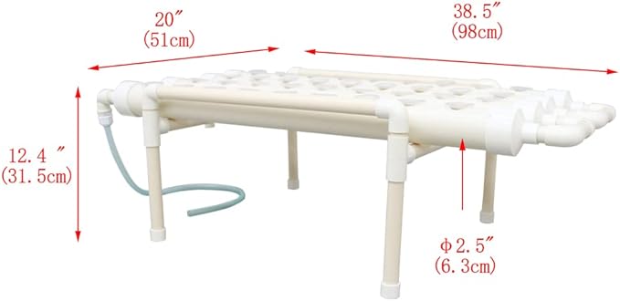 Wall-Mounted Hydroponic Grow Kit 36 Plant Sites Hydroponics Planting System 4 PVC-U Pipes Hydroponic Gardening Indoor System with 110V Water PumpPlanting SpongeHose