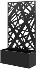 Metal Raised Garden Bed with Trellis Galvanized Planter Metal Planter Box with Trellis 24 L x 9.1 W x 44.5 H (Diamond Check)