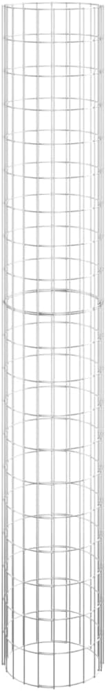 Outdoor Garden Galvanized Steel Circular Gabion Pole Patio Backyard Gabion Basket Cage Planter Stand Garden Gabion Post Raised Bed Fencing Ø11.8x78.7-176