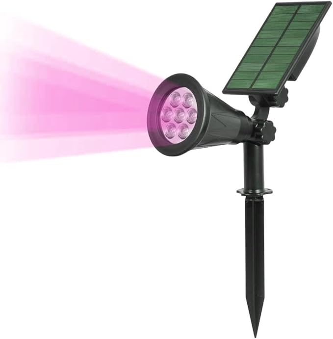 Generic Solar Landscape Lights 7 LED Solar Spotlights 2 in 1 Waterproof Security Light Solar Lights Outdoor (Pink)