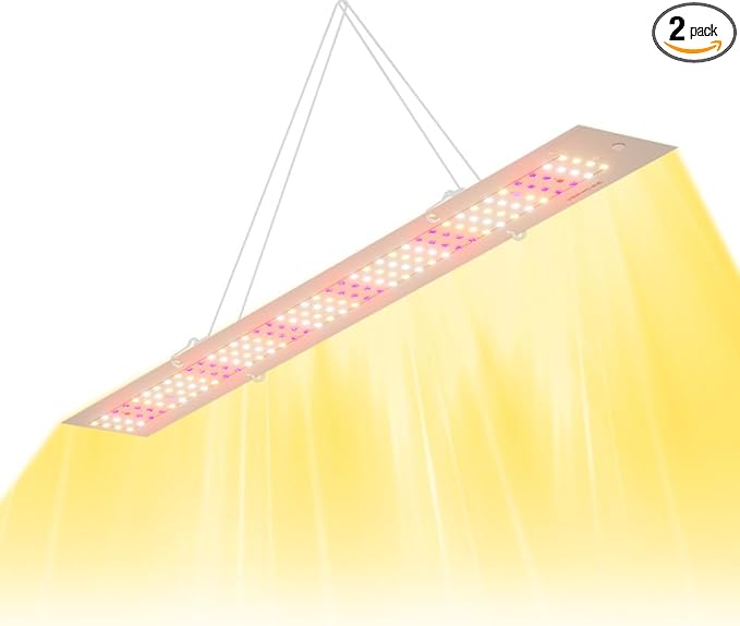 200W LED Sunlight Plant Light 100-277V Indoor Seedling Planting Panel Lamp UV/IR Succulent Cultivate Lamps Potted Fruit Flower Vegetable Cactus Moss Fill Lighting 110V US Plug with Hook Hanging