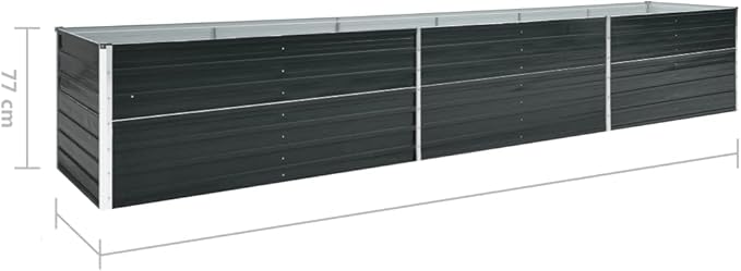 Garden Raised Bed Galvanized Steel 189x31.5x30.3 Anthracite