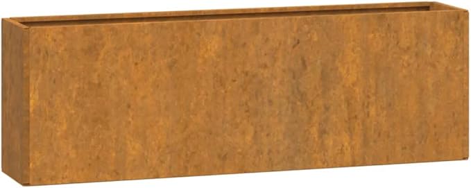 Corten Steel Wall Planter 2 Pack Raised Garden Bed for Outdoor Gardens Patios and Balconies Rusty Finish Dimensions 20.9x3.9x6.7 Durable Weather-Resistant Metal Planter Box