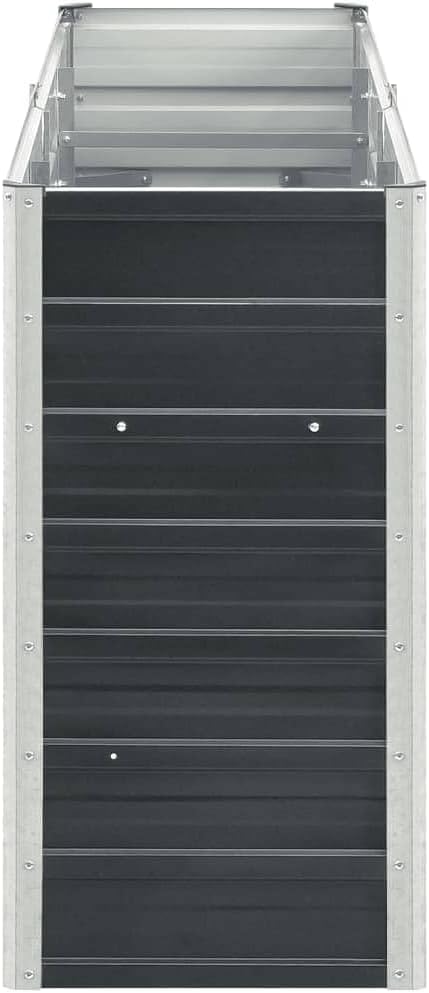 Galvanized Steel Raised Garden Bed 94.5 x 15.7 x 30.3 in Anthracite Modern Weathered Planter Box Durable Outdoor Raised Bed for Vegetables Flowers Patio Balcony Garden