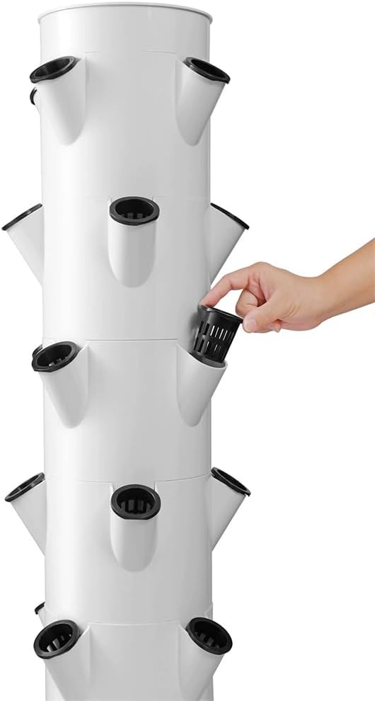 DIY Hydroponic Colonization Cups Hydroponics Tower Garden Hydroponic Growing System Automatic Water Circulation and Intelligent Timer for Gardening LoverWhite7 Tiers