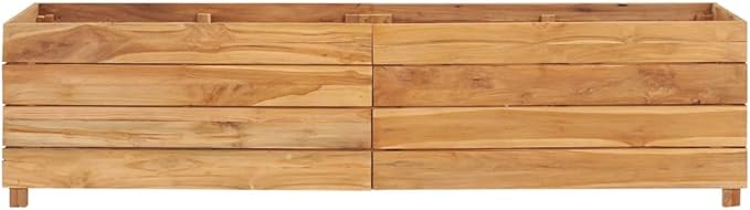 Raised Garden Bed Wooden Raised Bed Raised Garden Planter Box for Vegetables Flower Herb Gardening 59.1x15.7x15 Recycled Teak and Steel