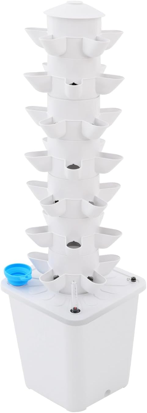12 Tier Hydroponic Grow Tower with Wheels72.44in Height Garden Hydroponic Column Soilless Cultivationfor Homes Commercial Spaces Botanical Gardens Hydroponic Mechanisms