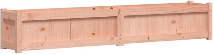 Large Rustic Wooden Garden Planter Solid Douglas Fir Wood 70.9x70.9x12.2 inch Rectangular Outdoor Raised Garden Bed for Patio Deck Balcony
