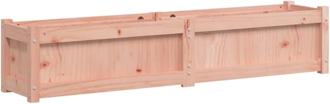 Large Garden Planter Natural Solid Douglas Fir Wood 59.1 inch Rectangular Raised Bed for Outdoor Plants Patio Balcony Durable Wood Planter Box