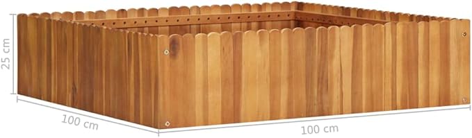 SKM Garden Raised Bed 39.3x39.3x9.8 Solid Acacia Wood