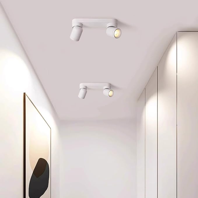 Spotlight Led Ceiling Light Fixture Fixed Track Lighting Kit Island 360°+90°Rotation Directio l Spotlights for Kitchen Office Bar