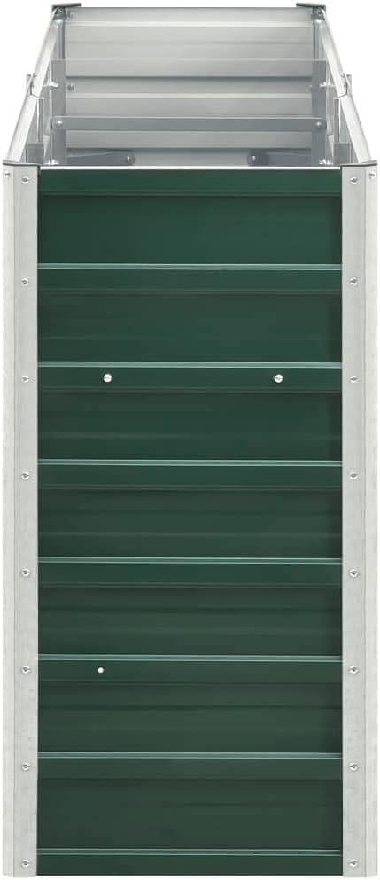 Outdoor Garden Raised Bed Galvanized Steel Metal Outdoor Garden Raised Planter Box for Flowers Vegetables Fruits Herbs Green 94.5x15.7x30.3