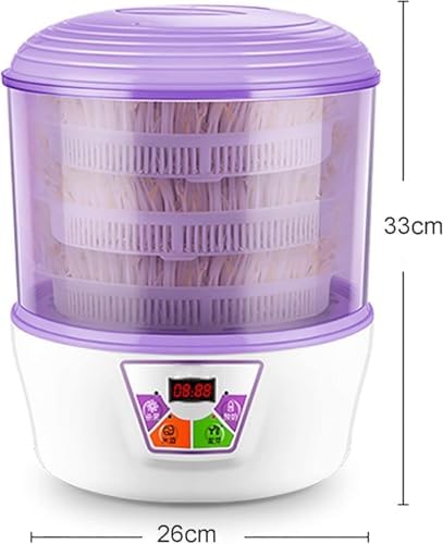 3-Layer Bean Sprouts Machine with PTC Temperature Control 360° Sprinkler Seed Germination Kit for Bean Seeds &amp Cereal Sprouting (No Pressure Plate)