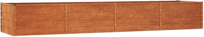 vidaXL corten Steel Garden Raised Bed - Large Rusty Planter for Balcony/Patio - Optimal Drainage - Dimensions: 126x31.5x17.7 in