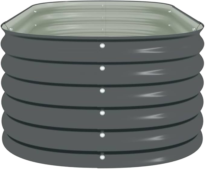 Planter Garden Boxes Outdoor Flowers Planter Boxes Easy Assembly Metal Steel Raised Garden Bed Kit 63x31.5x17.3 Gray-928
