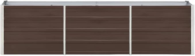 Garden Raised Planter Raised bedsGalvanized PlanterFlower BedTroughMetal PlanterRaised Garden BedBed Galvanized Steel 94.5x15.7x17.7 Brown