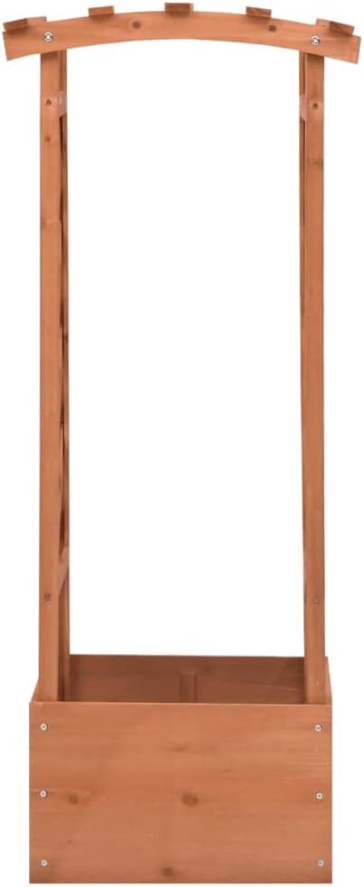 Trellis Planter with ArchWood Planter with Trellis Planter Box with Trellis Raised Garden Bed Outdoor for Plants Hanging Flower Baskets 19.3x15.4x46.1 Firwood