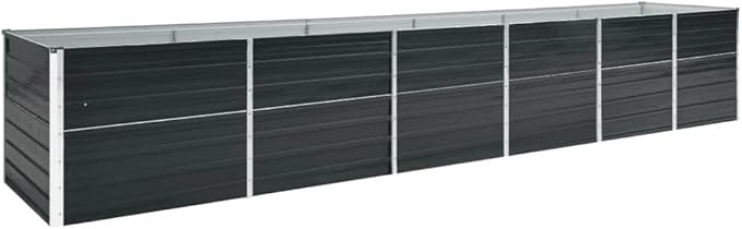 YAFF Garden Raised Bed Galvanized Steel 189x31.5x30.3 Anthracite (58.124lbs)