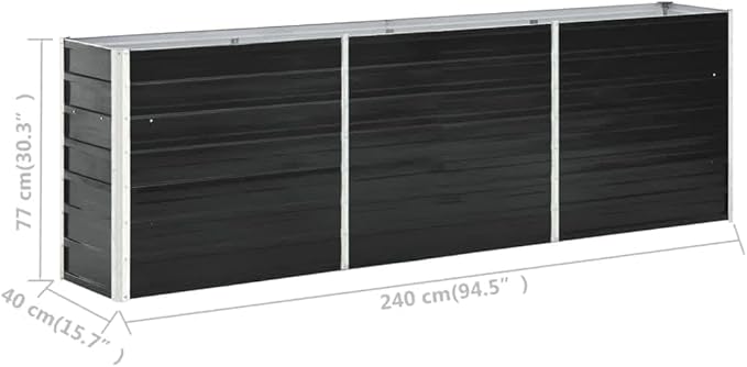 Garden Raised PlanterGarden BedGalvanized Raised Garden BedPlanter Raised bedsGalvanized PlanterFlower BedBed Galvanized Steel 94.5x15.7x30.3 Anthracite