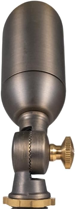 VOLT 12V Brass Mini Outdoor Spotlight (Bronze) with 2W 2700K Warm White 175 Lumen MR8 LED Bulb for Low Voltage Landscape Lighting of Yard Lawn Garden Patio Trees &amp House
