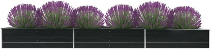 Garden Raised Bed Galvanized Steel 189x31.5x17.7 Anthracite Macetas para Plantas Plant Pots Outdoor Large Planter Pot Plant Pots Large for Gardening Porch Outdoor Plants
