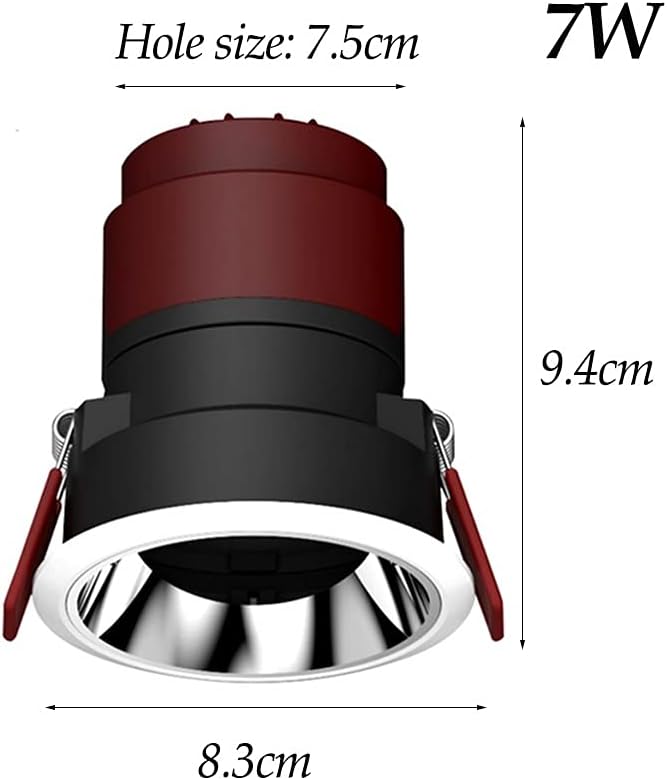 7w-25 Round Dimmable Recessed Led Downlights for Ceiling Indoor Anti-Glare High-Brightness Spotlights Lights 3000k-6000 Lighting Household Commercial Can Fit