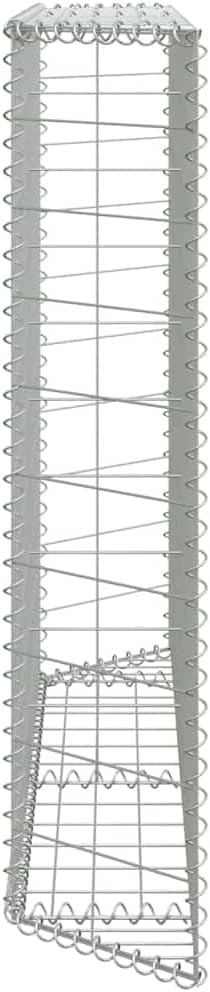 YAFF Galvanized Steel Gabion Raised Bed Silver Trapezoidal Outdoor Garden Bed – 59.1x7.9x39.4 inches