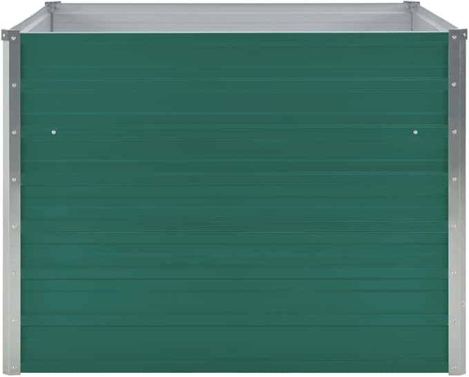 vidaXL Raised Garden Bed Raised Flower Bed Galvanized Steel Planter Outdoor Planter for Patio Backyard Garden Vegetables Herbs Green