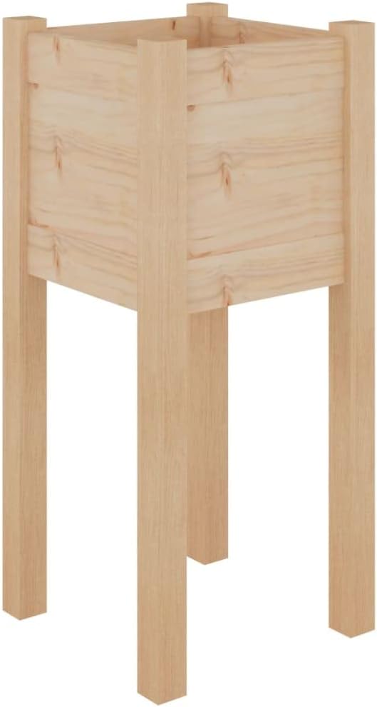 Natural Solid Pinewood Planter for Garden Galvanized Steel Raised Bed cage Welded Wire Landscape 12.2 x 12.2 x 27.6 in