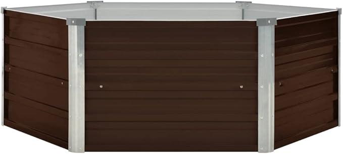 SKM Raised Garden Bed Brown 50.8x50.8x18.1 Galvanized Steel
