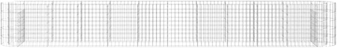 YAFF Galvanized Iron Gabion Raised Bed for Gardening 157.5 x 19.7 x 19.7 Inches Silver