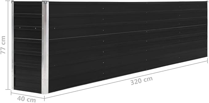 Raised Garden PlanterGarden BedGalvanized Raised Garden BedPlanter Raised bedsGalvanized PlanterFlower BedBed 126x15.7x30.3 Galvanized Steel Anthracite