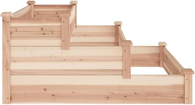 Garden Raised Bed Natural Solid Fir Wood 47.2x47.2x22.0 inch Square Outdoor Planter Box for Vegetables Flowers