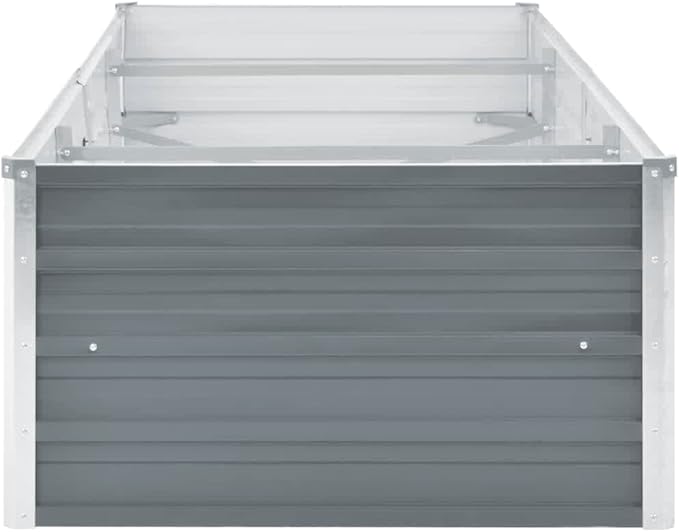 Garden Raised Bed Galvanized Steel 94.5x31.5x17.7 Gray