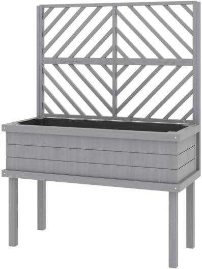 Raised Garden BedElevated Wood Planter with for Climbing Plantswith Legs and Drainage Holes