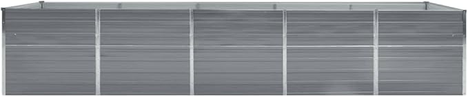Garden PlanterOutdoor Plant BoxPatio Balcony Deck for Growing Flowers Vegetables Tomatoes and HerbsGarden Raised Bed Galvanized Steel 157.5x31.5x17.7 Gray
