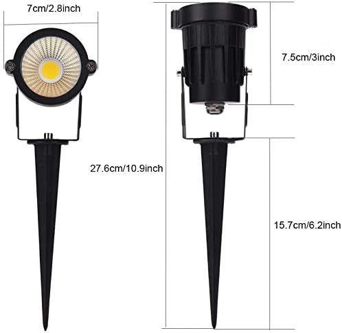 Youngine 12V Low Voltage LED Landscape Lights Waterproof Outdoor Walls Trees Flags Spotlights 5W COB Garden Yard Path Lawn Light with Spike Stand Pack of 2 (Green)NO Plug