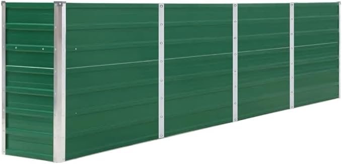 Galvanized Steel Raised Garden Bed Kit Outdoor Galvanized Planter Raised Garden Boxes Metal Raised Garden Beds for Vegetables 126x15.7x30.3 Green
