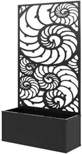 Freestanding or Wall Mounted Planter with Trellis Metal Garden Bed for Climbing Plants Flexible Installation for Patio Balcony &amp Small Spaces (Conch)