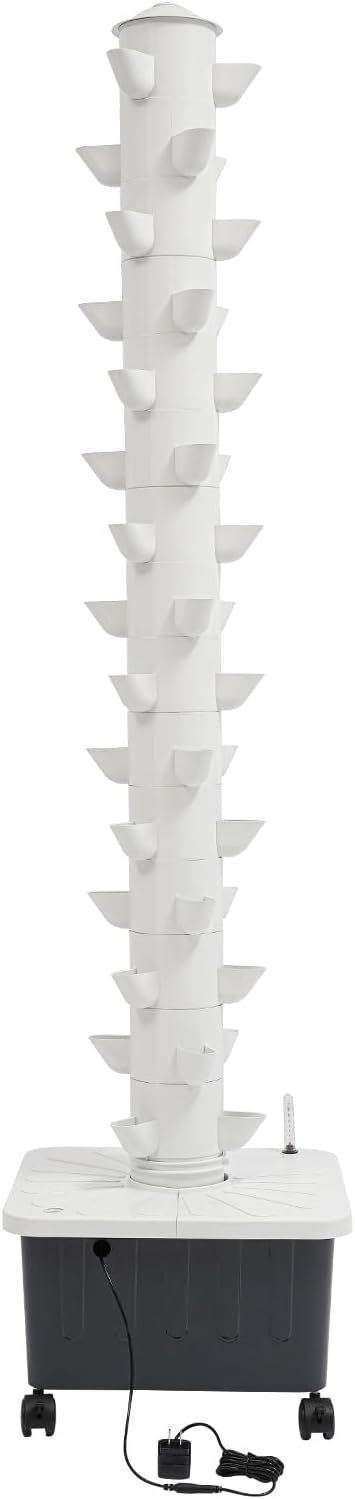 Vertical Hydroponic Growing Tower 15 Tiers 45 Holes Vegetable Hydroponic Tower Growing Column Indoor Intelligent Vegetable Grower Soilless Culture