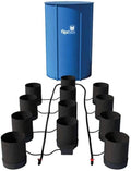 AutoPot 12 Pot GeoPot System with 5 Gallon Fabric Pots - Self-Watering Gravity-Fed Hydroponic System (12Pot with 60 gal Flexi Tank) Indoor Black