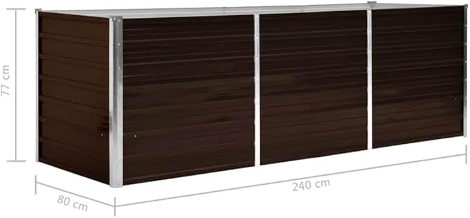 Rectangular Raised Garden Bed Brown Galvanized Steel Planter for Outdoor Plants 94.5 x 31.5 x 30.3 in Large Metal Raised Beds for Gardening Weather Resistant