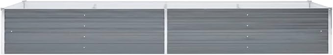 Garden Raised Bed Galvanized Steel 126 x 31.5 x 17.7 Gray SH141741A