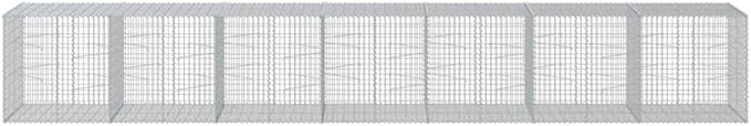 Galvanized Iron Gabion Basket with Cover 275.6x39.4x39.4 Large Outdoor Planter Box for Raised Garden Bed Landscaping and Decorative Structures
